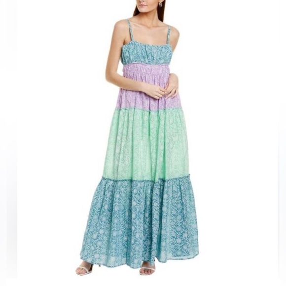Ro's Garden Sz XL Malena Tiered Maxi Dress Floral Print Boho - Picture 1 of 13